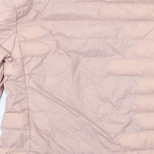 Marks and Spencer Womens Pink Quilted Jacket Size 10 Zip