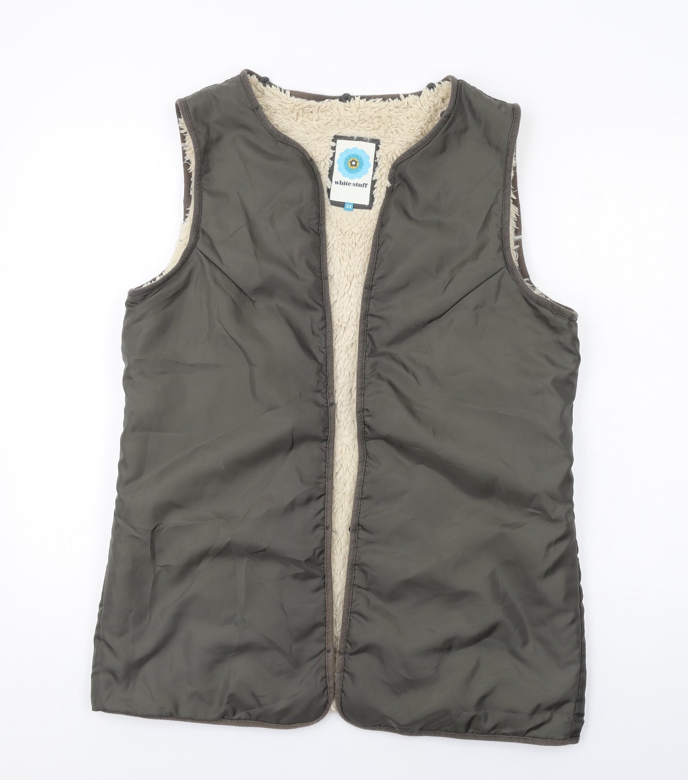 White Stuff Womens Grey Gilet Jacket Size 14