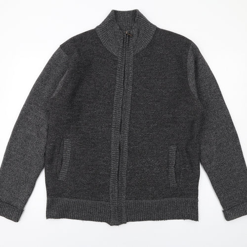 Todd Baxter Mens Grey Gilet Coatigan Size XL Zip