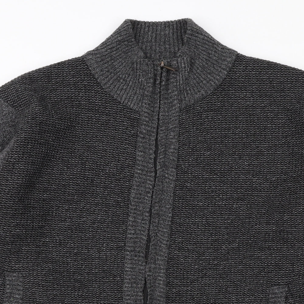 Todd Baxter Mens Grey Gilet Coatigan Size XL Zip