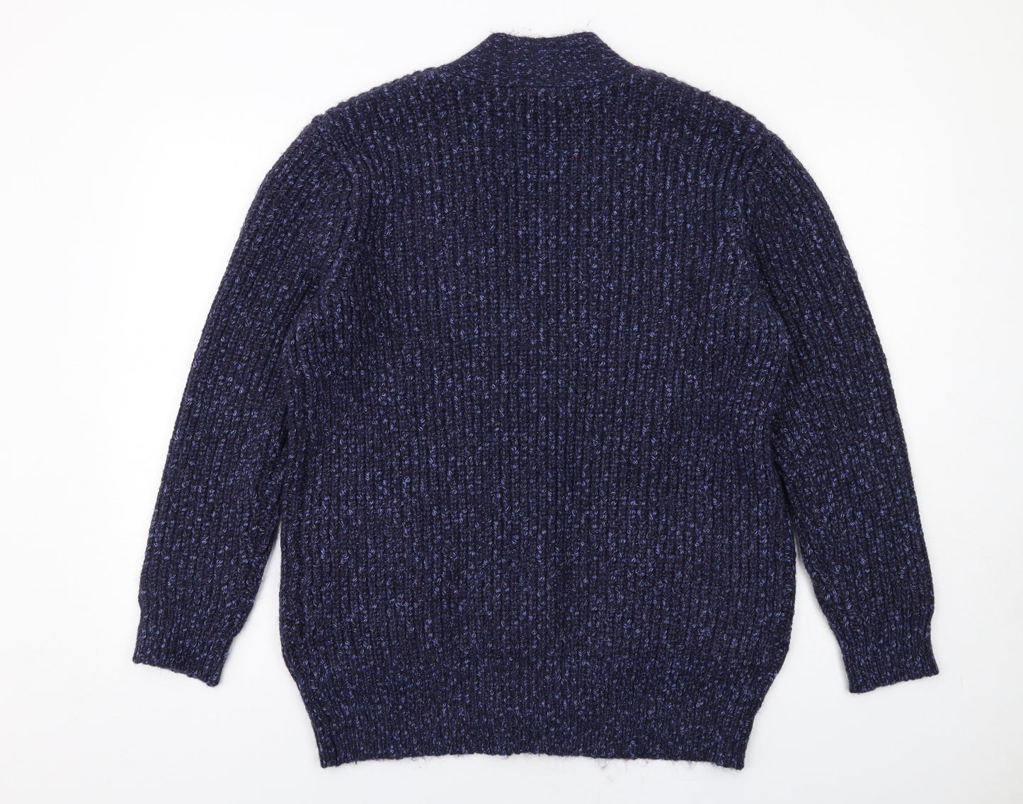 Marks and Spencer Womens Blue V-Neck Polyester Cardigan Jumper Size M