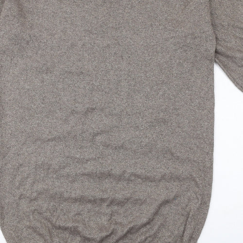 Reiss Womens Brown Viscose Jumper Dress Size M Round Neck Pullover