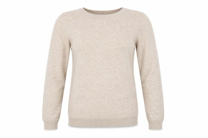 Mango Womens Beige Round Neck Wool Pullover Jumper Size S