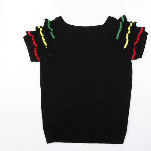 Voodoo Vixen Womens Black Round Neck Viscose Pullover Jumper Size 12
