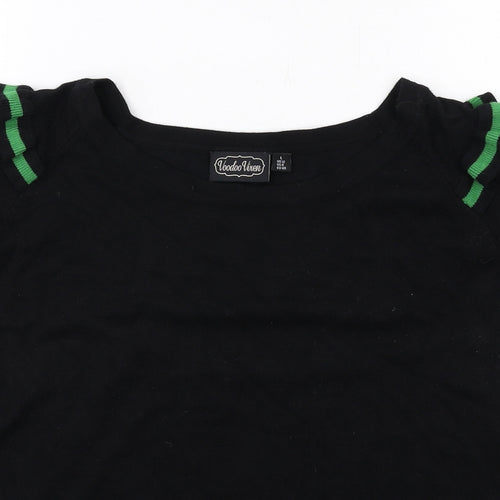 Voodoo Vixen Womens Black Round Neck Viscose Pullover Jumper Size 12