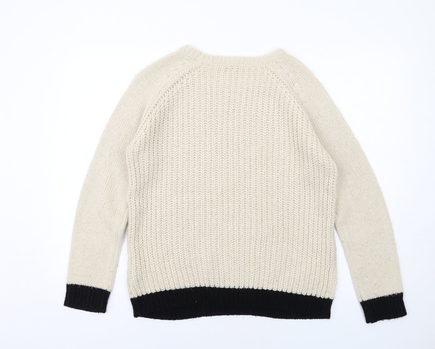 Dorothy Perkins Womens Ivory Round Neck Acrylic Pullover Jumper Size 12