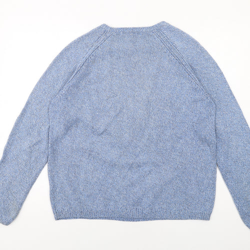 EWM Womens Blue Round Neck Cotton Pullover Jumper Size 18 - Size 18-20