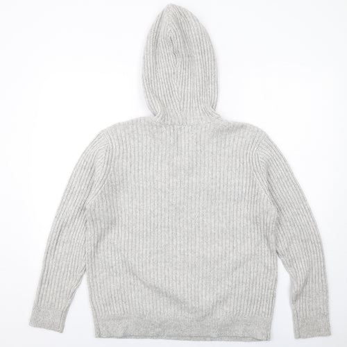 Marks and Spencer Womens Grey V-Neck Polyester Pullover Jumper Size L