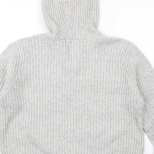 Marks and Spencer Womens Grey V-Neck Polyester Pullover Jumper Size L