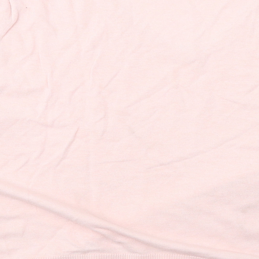 Woolovers Womens Pink V-Neck Silk Pullover Jumper Size L