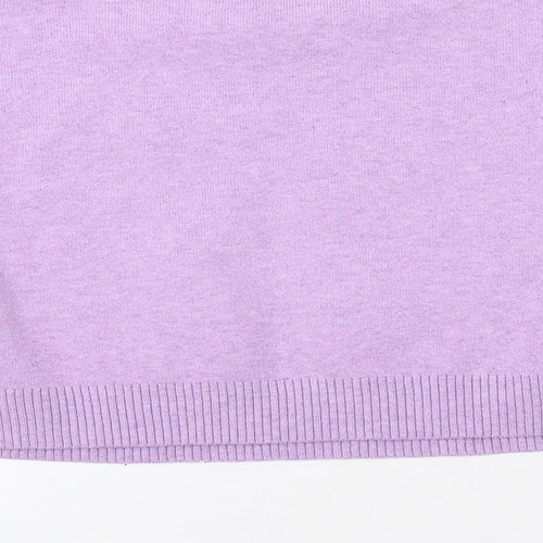 Bershka Womens Purple Round Neck Polyester Pullover Jumper Size S
