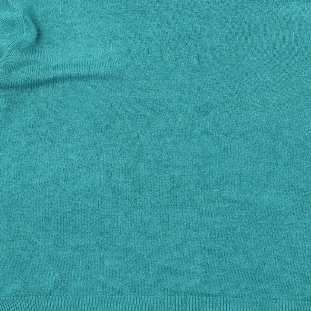 Marks and Spencer Womens Green Round Neck Acrylic Pullover Jumper Size 10