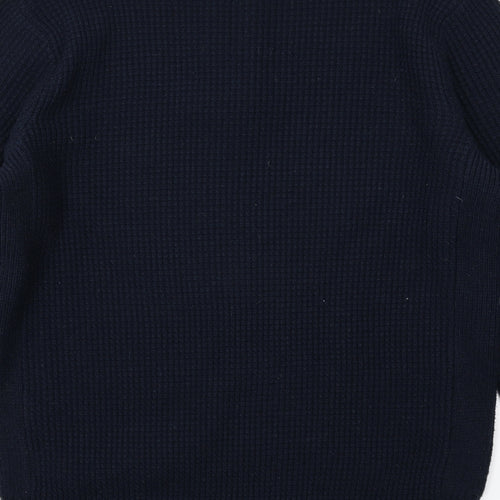 NEXT Mens Blue High Neck Acrylic Pullover Jumper Size L Long Sleeve