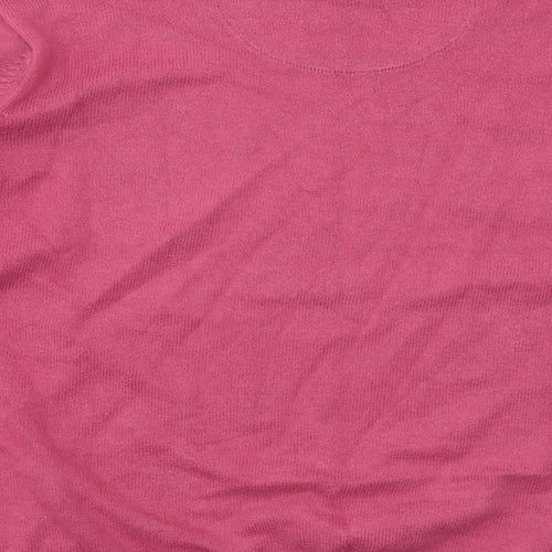 Blue Harbour Mens Pink Round Neck Cotton Pullover Jumper Size L Long Sleeve