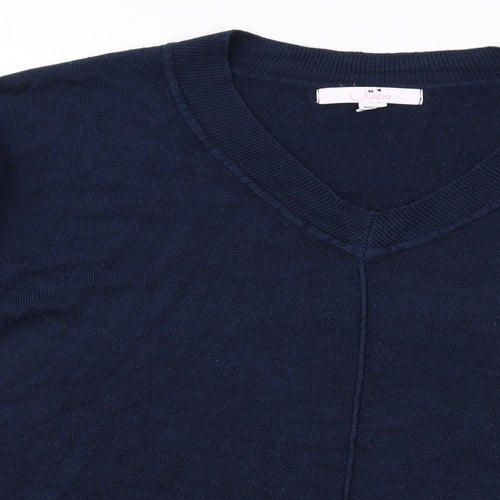Julipa Womens Blue V-Neck Acrylic Pullover Jumper Size 16