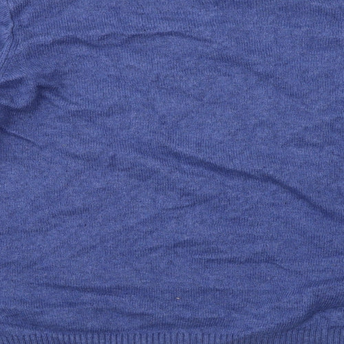 EWM Womens Blue Mock Neck Nylon Pullover Jumper Size 18