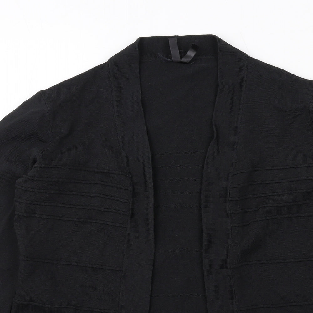 Vortex Womens Black V-Neck Viscose Cardigan Jumper Size S