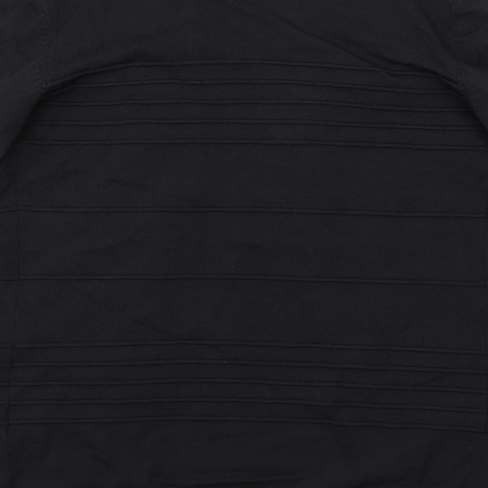 Vortex Womens Black V-Neck Viscose Cardigan Jumper Size S