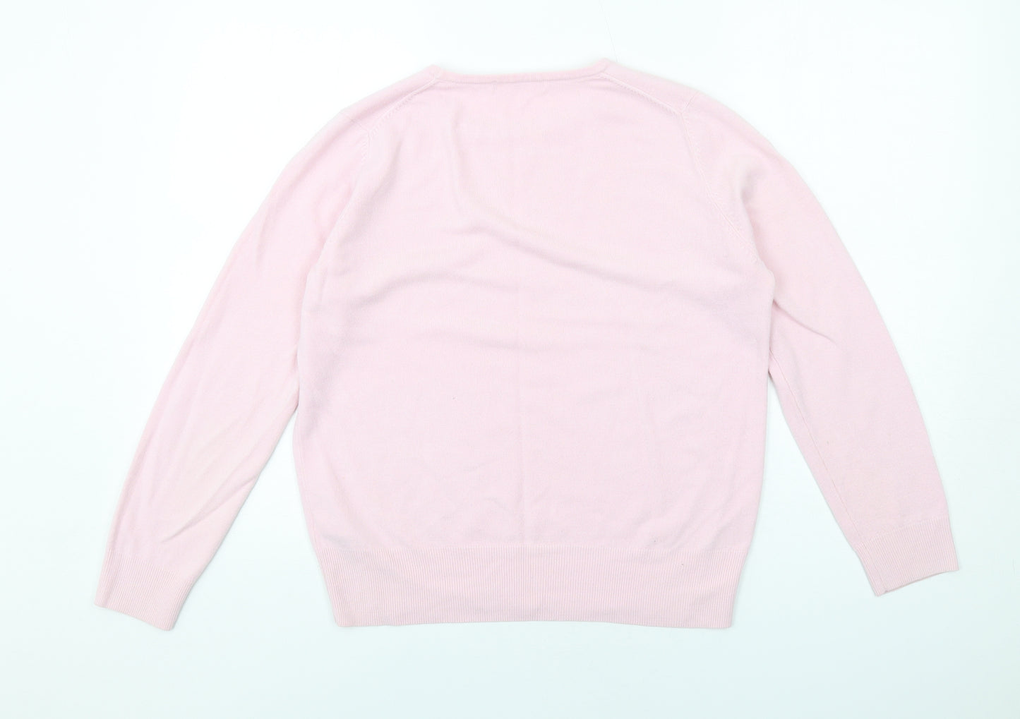 Marks and Spencer Womens Pink Round Neck Acrylic Pullover Jumper Size 12