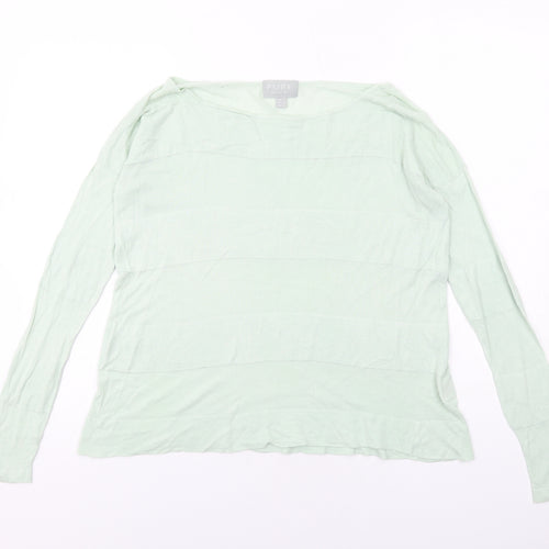 PURE Collection Womens Green Boat Neck Viscose Pullover Jumper Size S