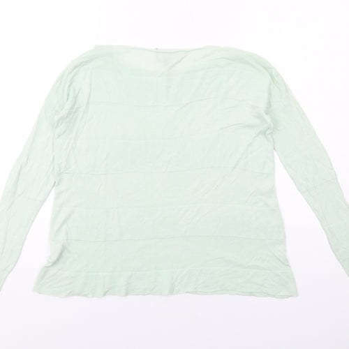 PURE Collection Womens Green Boat Neck Viscose Pullover Jumper Size S