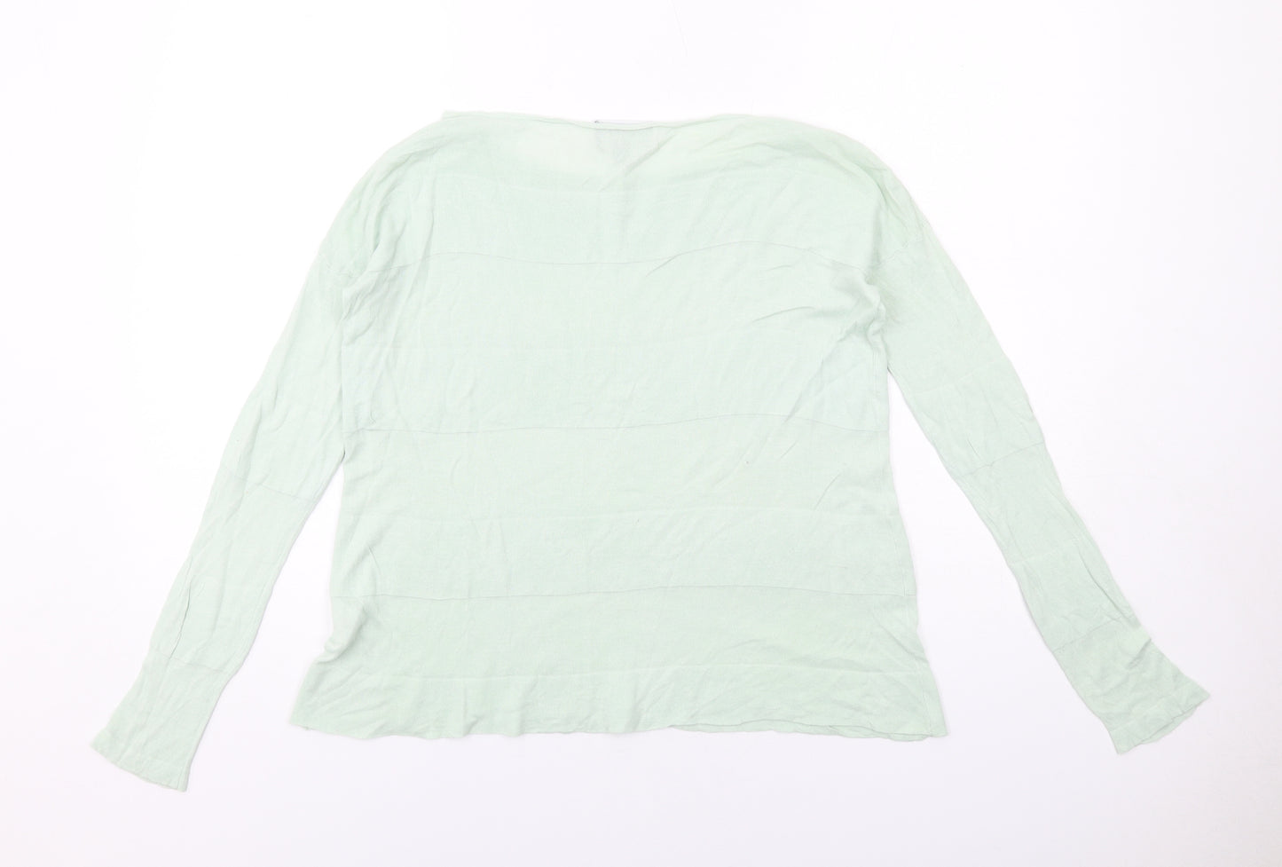 PURE Collection Womens Green Boat Neck Viscose Pullover Jumper Size S