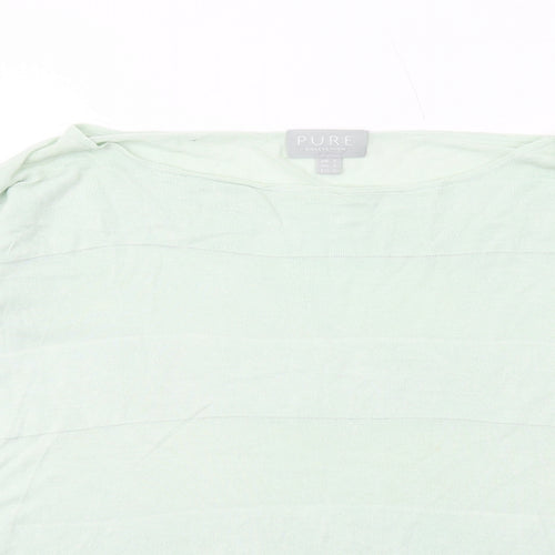 PURE Collection Womens Green Boat Neck Viscose Pullover Jumper Size S