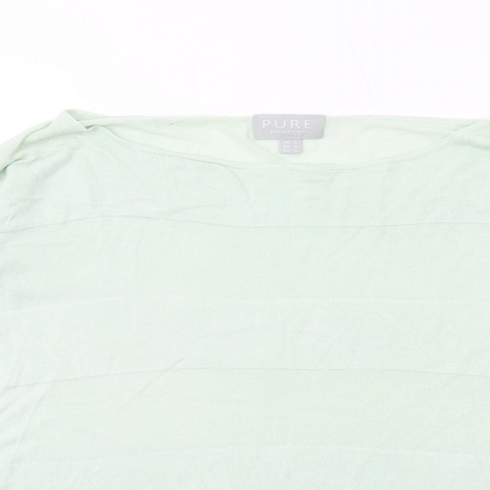 PURE Collection Womens Green Boat Neck Viscose Pullover Jumper Size S