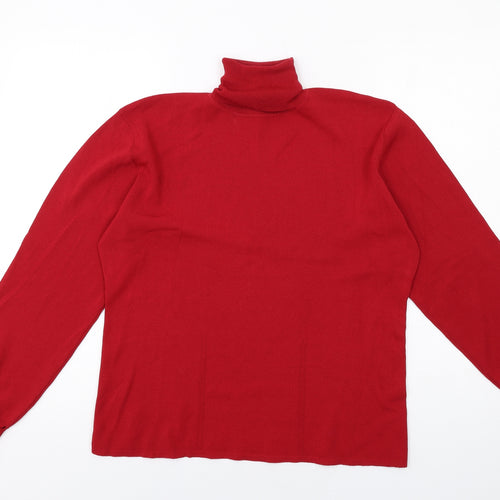 Libra Womens Red Roll Neck Viscose Pullover Jumper Size L