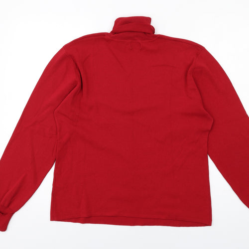 Libra Womens Red Roll Neck Viscose Pullover Jumper Size L