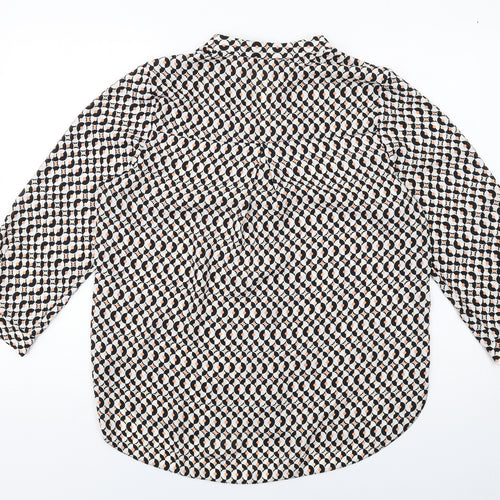 Dorothy Perkins Womens Multicoloured Geometric Polyester Basic Button-Up Size 12 V-Neck