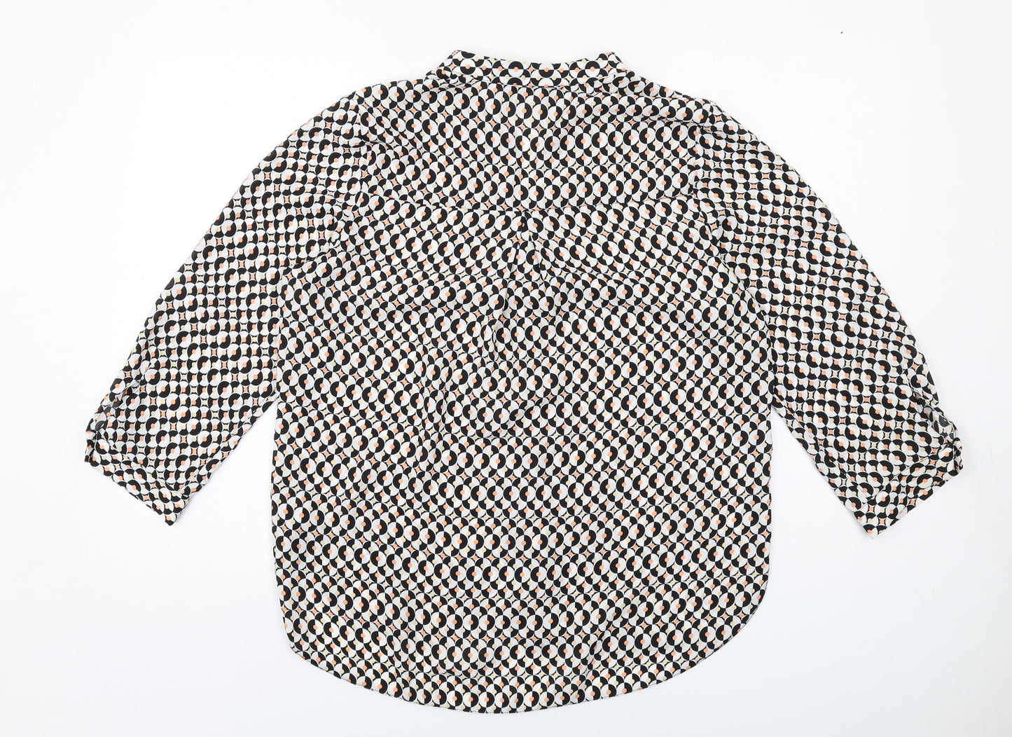 Dorothy Perkins Womens Multicoloured Geometric Polyester Basic Button-Up Size 12 V-Neck