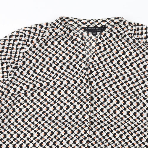 Dorothy Perkins Womens Multicoloured Geometric Polyester Basic Button-Up Size 12 V-Neck