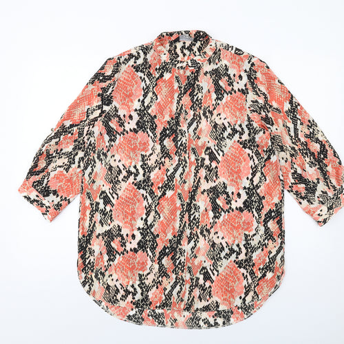 Dorothy Perkins Womens Multicoloured Animal Print Polyester Basic Blouse Size 12 Round Neck - Snake Print