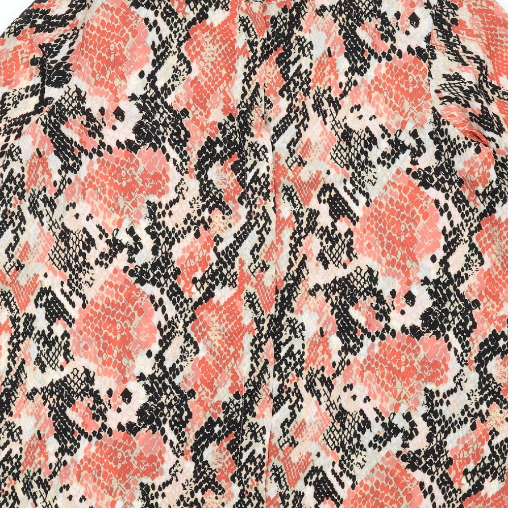 Dorothy Perkins Womens Multicoloured Animal Print Polyester Basic Blouse Size 12 Round Neck - Snake Print
