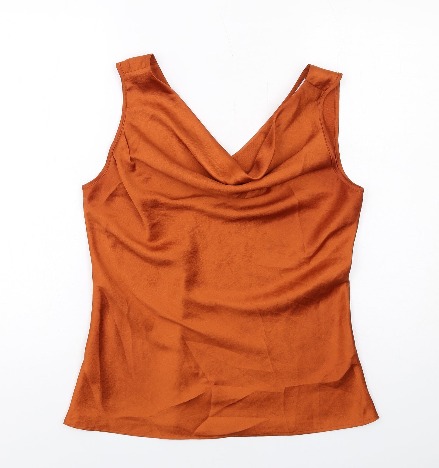 Another Sunday Womens Orange Polyester Basic Tank Size 12 Cowl Neck