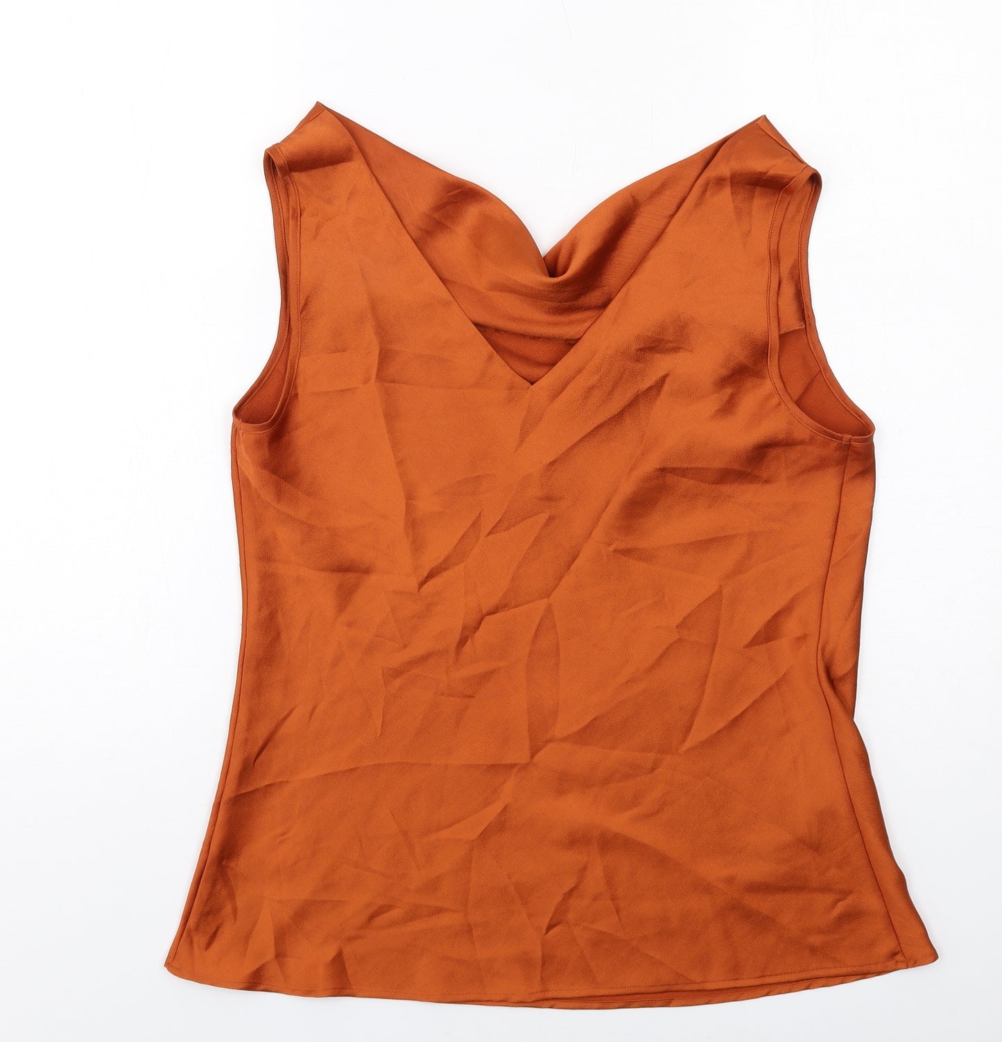 Another Sunday Womens Orange Polyester Basic Tank Size 12 Cowl Neck