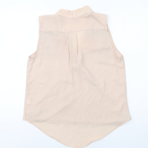 River Island Womens Beige Polyester Basic Blouse Size 12 V-Neck - Wrap Front Detail
