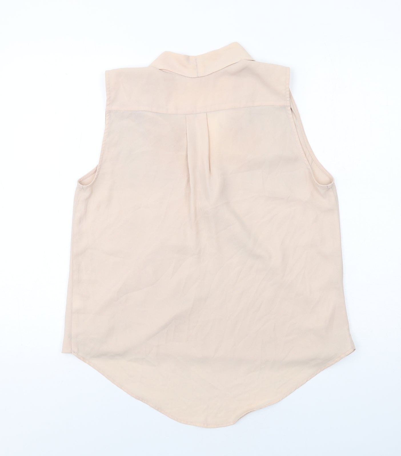 River Island Womens Beige Polyester Basic Blouse Size 12 V-Neck - Wrap Front Detail