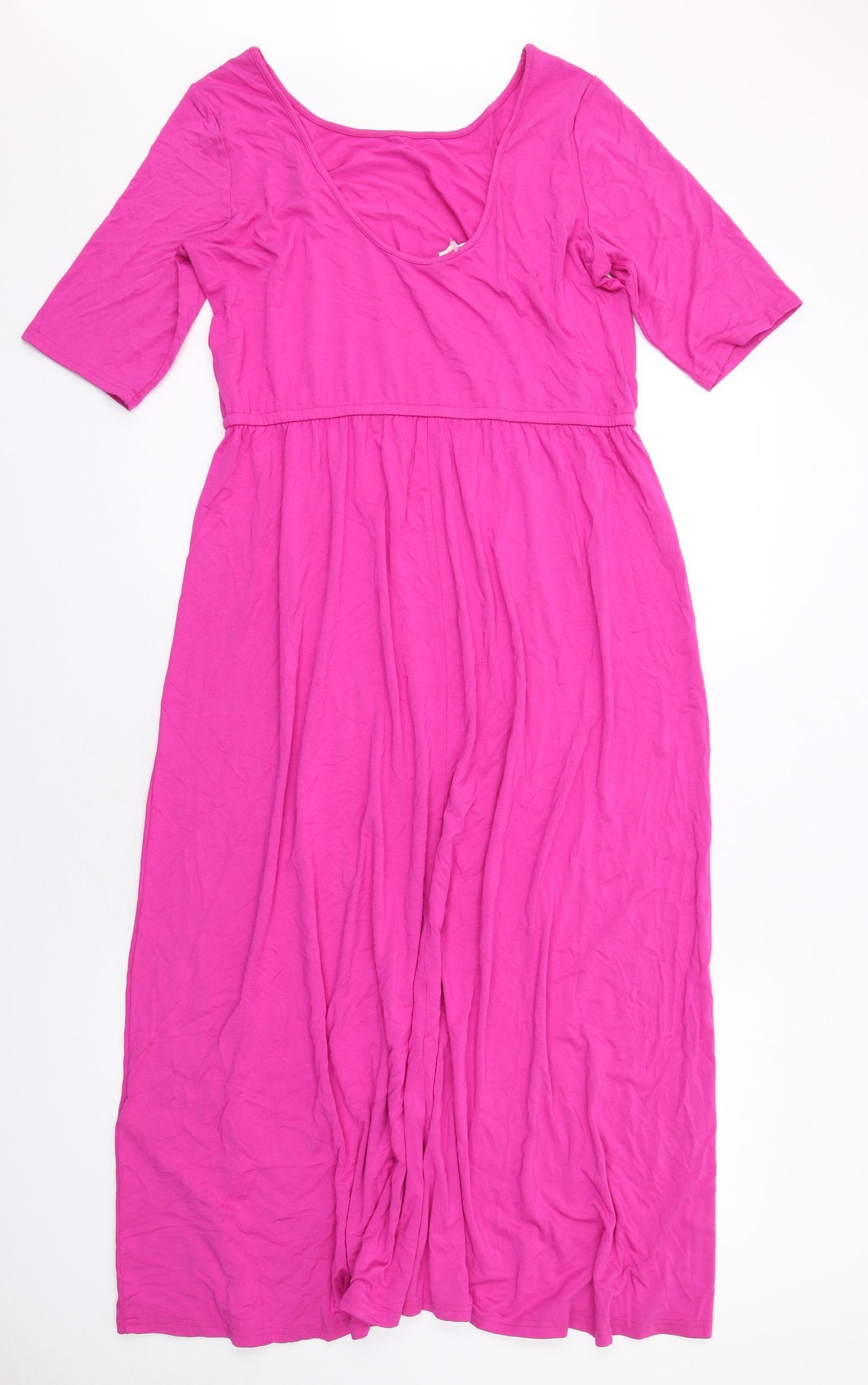Hush Womens Pink Viscose Maxi Size 14 Boat Neck Pullover
