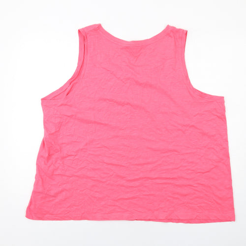 Capsule Womens Pink Cotton Basic Tank Size 26 Round Neck