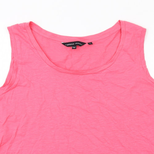 Capsule Womens Pink Cotton Basic Tank Size 26 Round Neck