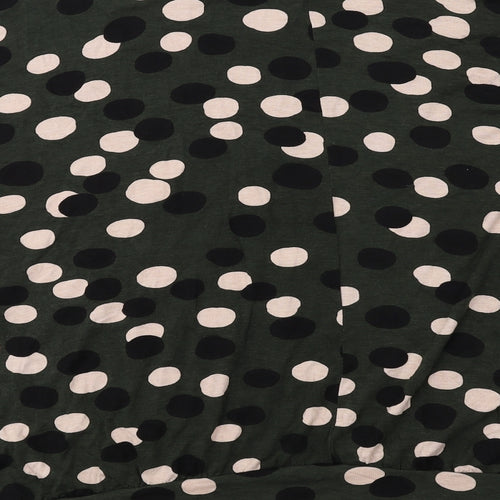 Principles Womens Green Polka Dot Viscose Basic T-Shirt Size 24 Round Neck