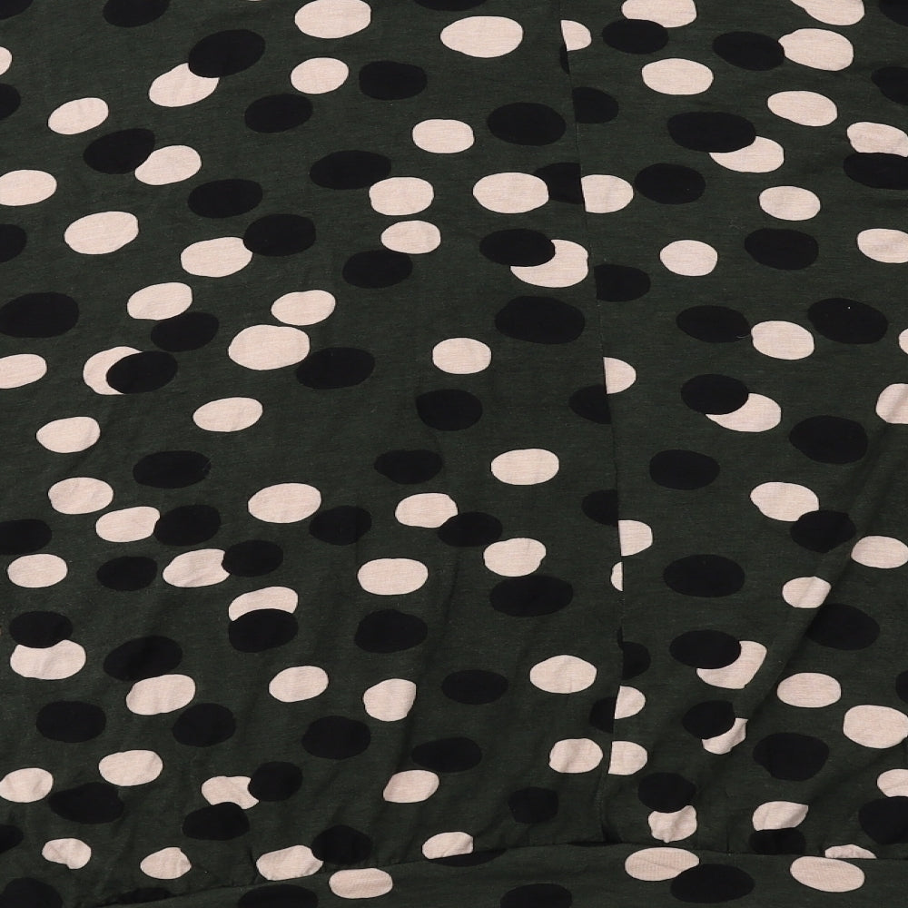 Principles Womens Green Polka Dot Viscose Basic T-Shirt Size 24 Round Neck
