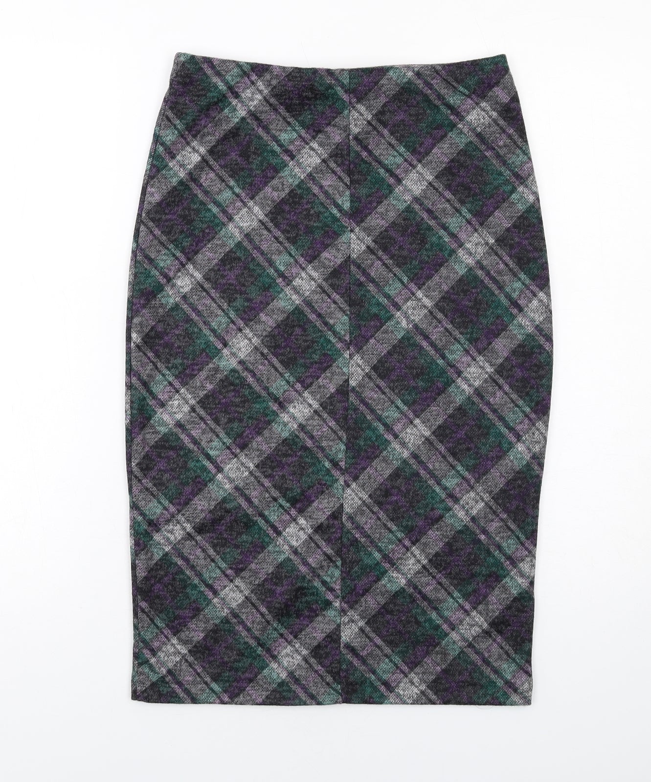 Simon Jeffrey Womens Multicoloured Plaid Polyester Straight & Pencil Skirt Size 10