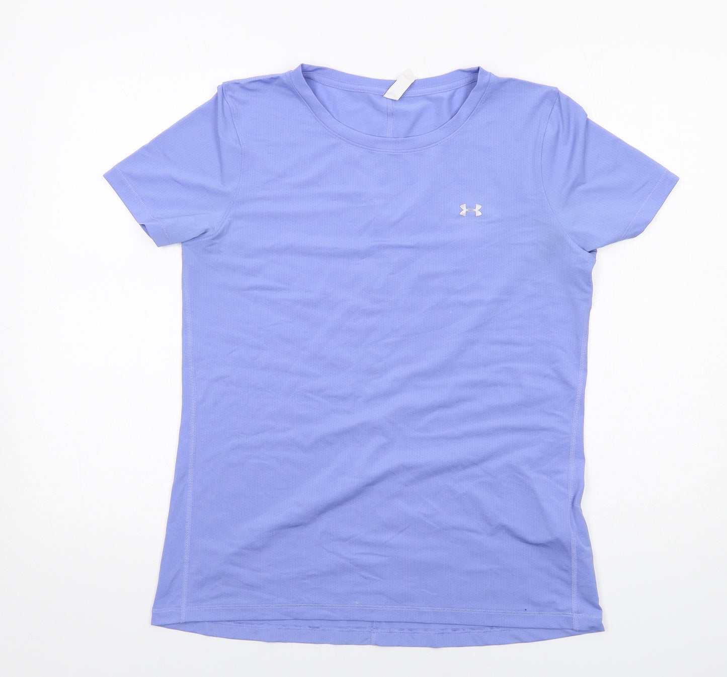 Under armour Womens Blue Polyester Basic T-Shirt Size M Round Neck Pullover