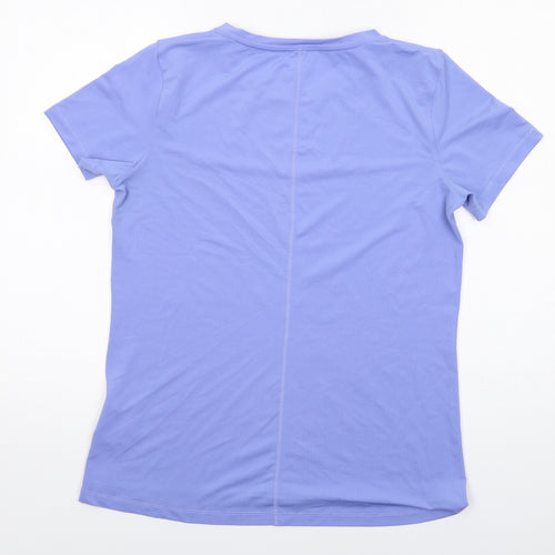 Under armour Womens Blue Polyester Basic T-Shirt Size M Round Neck Pullover