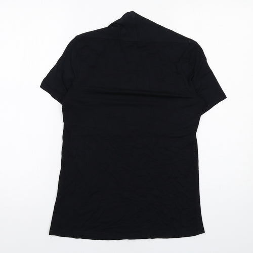 Marks and Spencer Womens Black Viscose Basic T-Shirt Size 12 Square Neck
