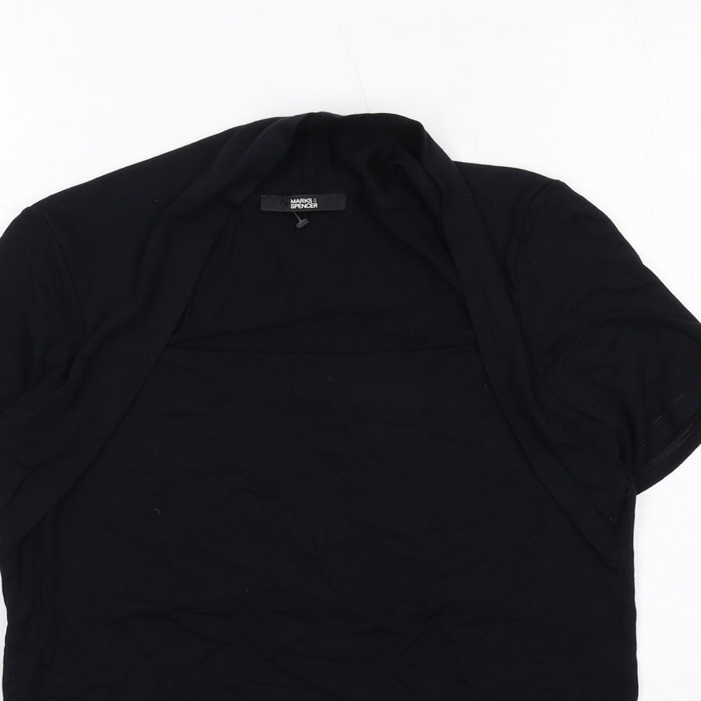 Marks and Spencer Womens Black Viscose Basic T-Shirt Size 12 Square Neck