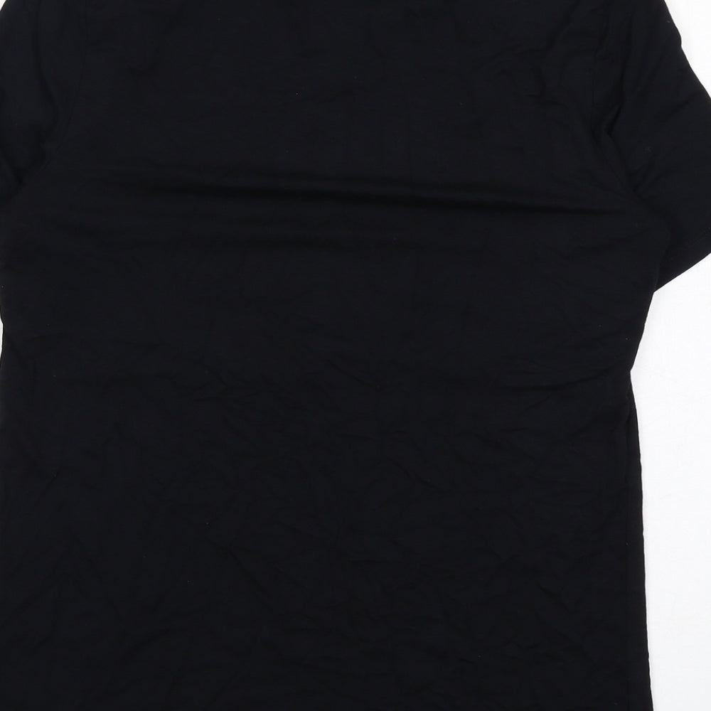 Marks and Spencer Womens Black Viscose Basic T-Shirt Size 12 Square Neck